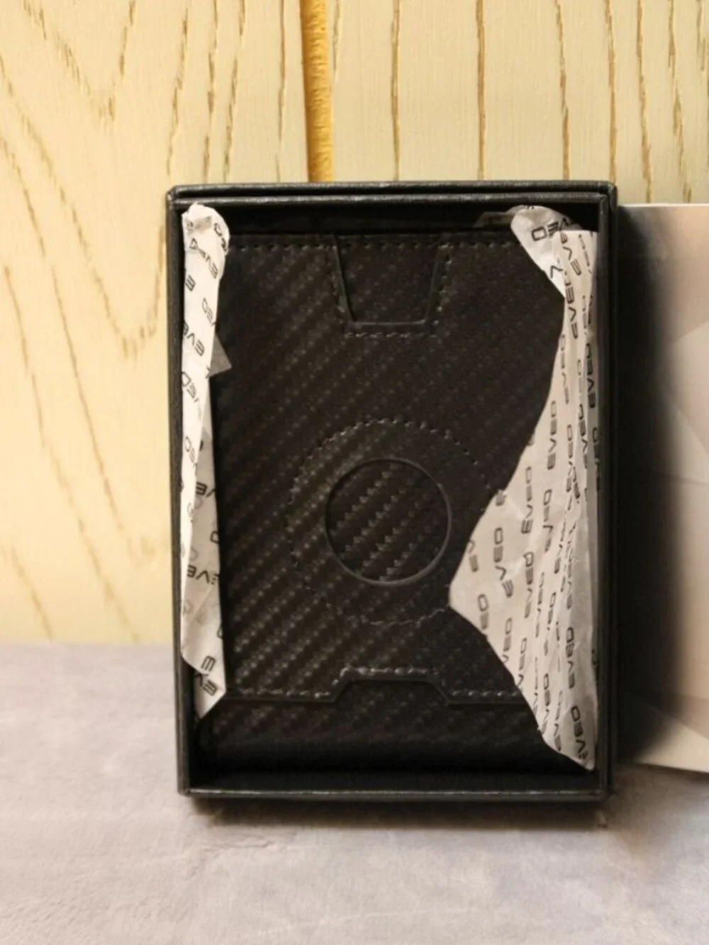 EVEO Black Air Tag Wallet for Men - New in Box
